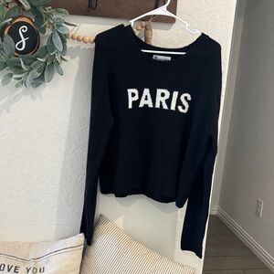 No Boundaries Black 'PARIS' Crew Neck Sweater